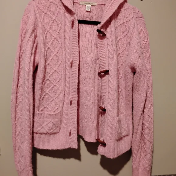 Free People Pink Cable Knit Cardigan - Picture 6 of 7